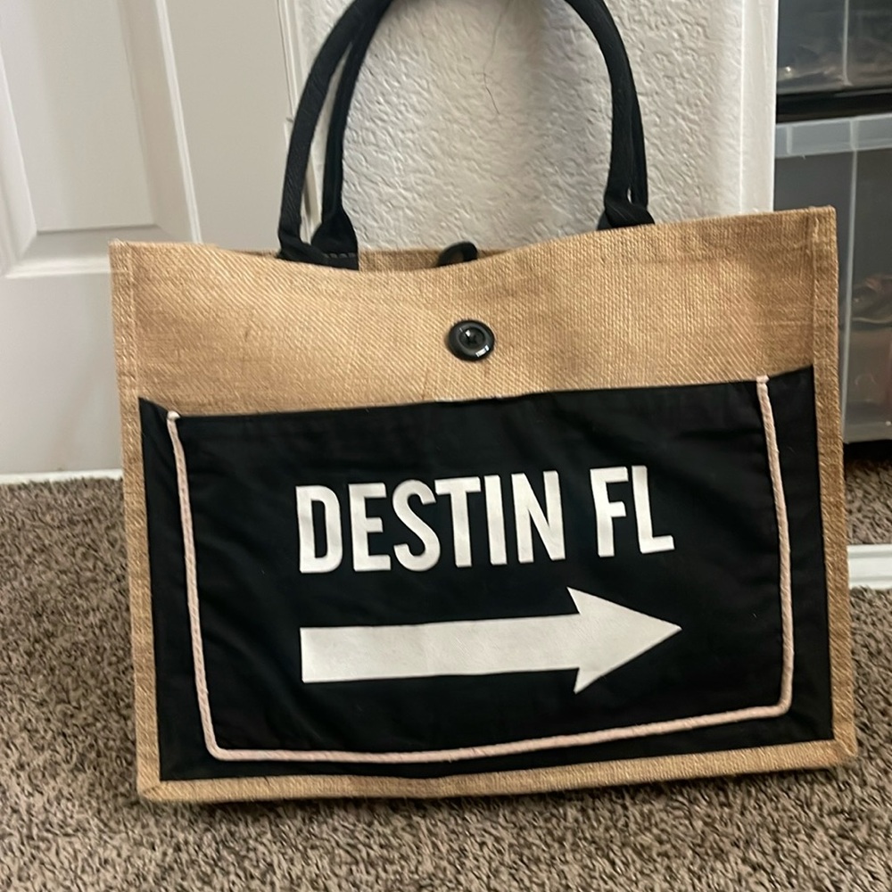 BEACH BAG ☀️ Summer Woven Beach Bag that says Destin Fl